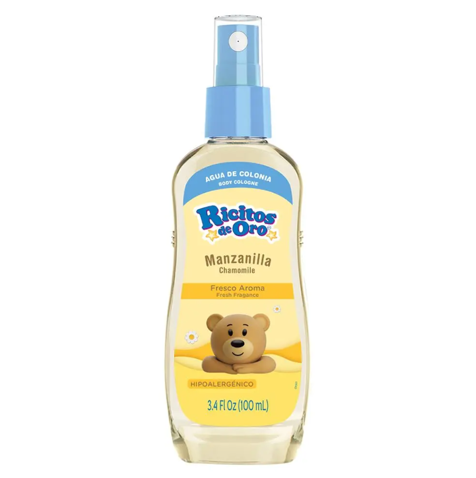 Grisi RICITOS DE ORO Colonia Hypoallergenic 100ml Gentle Fresh Fragrance for Babies Soft Non-Irritating Formula Care Spray Bottles